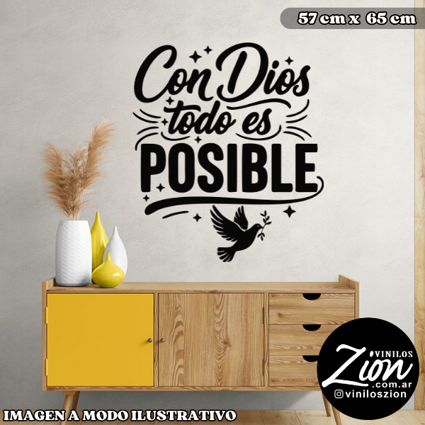 Producto - Vinilos Decorativos Religioso Con Dios todo es Posible