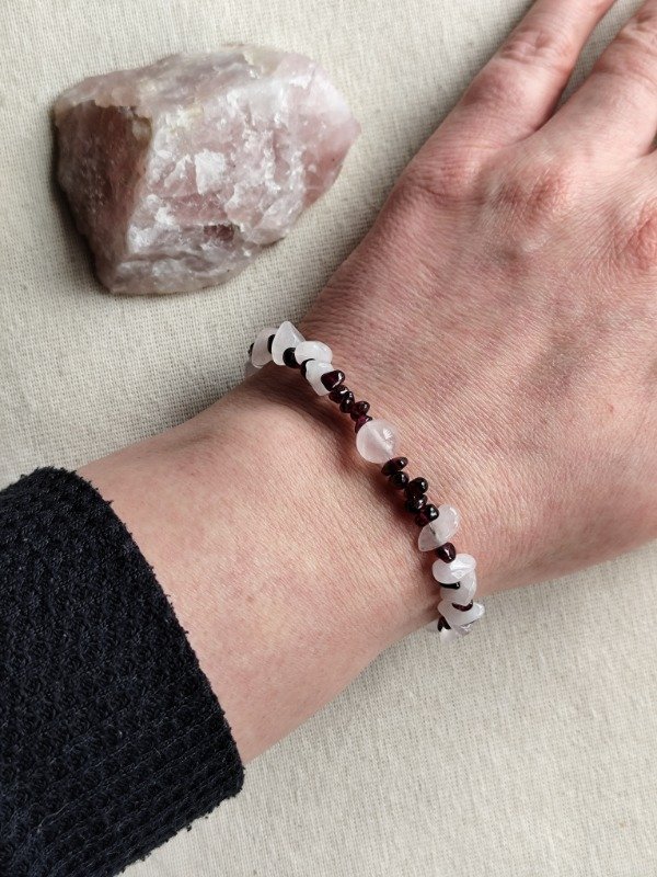 Producto - PULSERA GRANATE Y CUARZO ROSA - Amor vital - 0