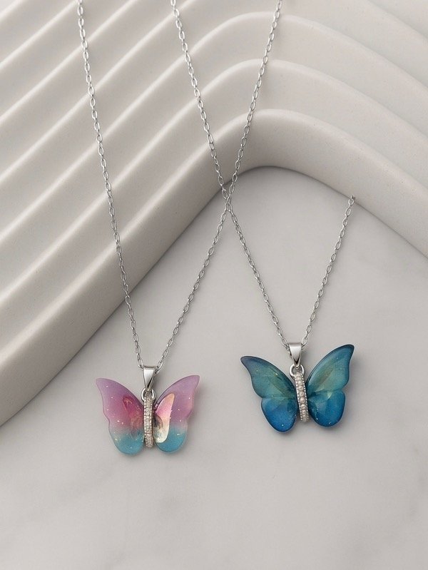 Producto - CADENA PLATEADA MARIPOSA 3702 - 1