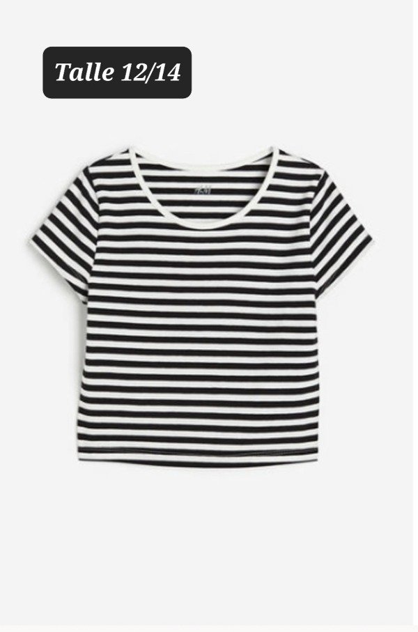 Remera manga corta HyM talle 12/14 rayada
