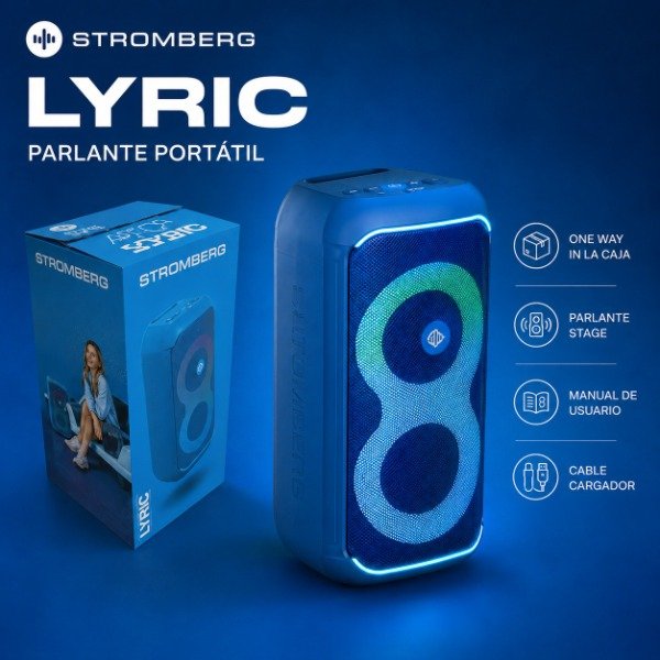 Producto - PARLANTE PORTÁTIL STROMBERG LYRIC AZUL