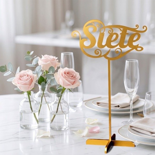 Producto - Cartel con Número de Mesa en Madera Laminada