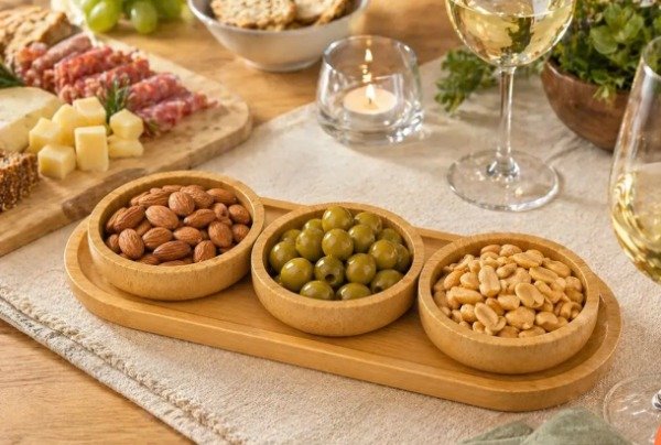 Producto - Set x3 Bowls con Base Madera