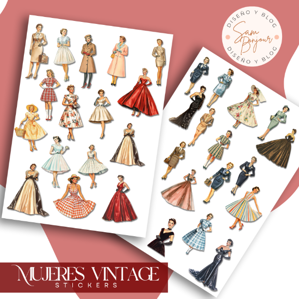 Producto - Stickers: Mujeres Vintage