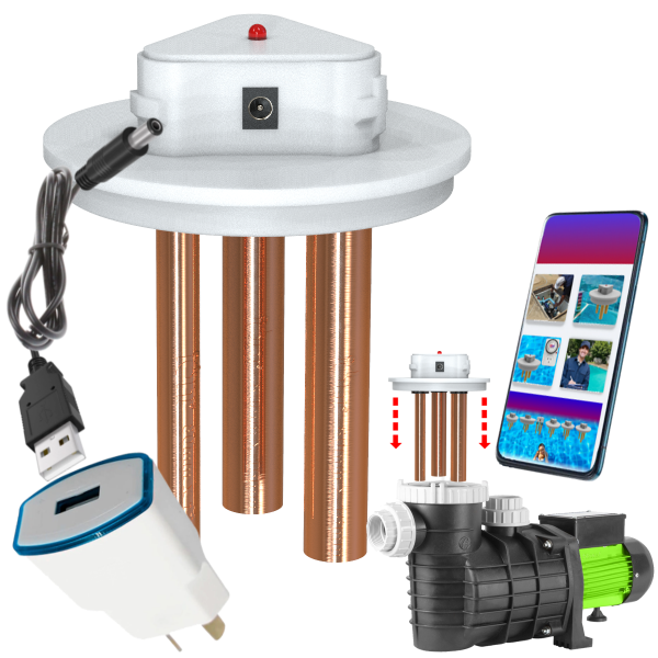 Producto - Ionizador Para Piscinas Usb 3.0 P/bombas Fluvial Plata + App