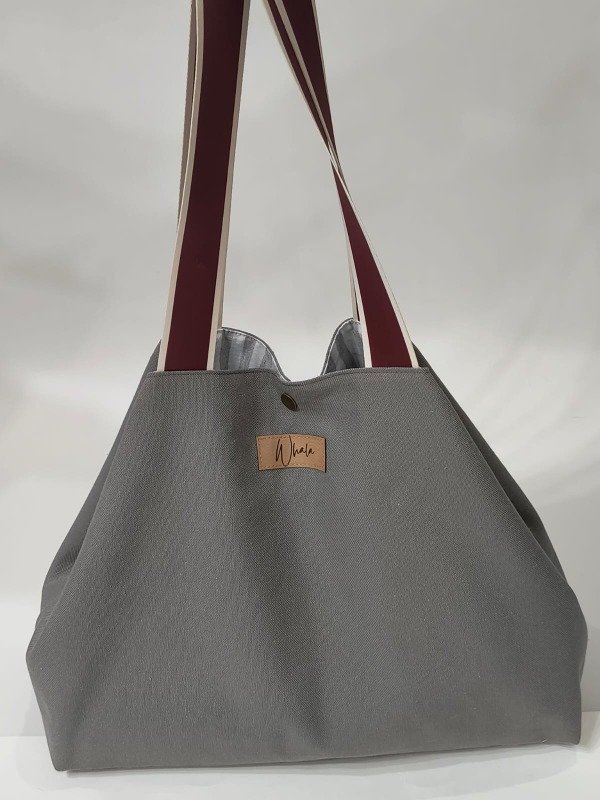 Producto - Bolso Carmela - Gris y Bordó
