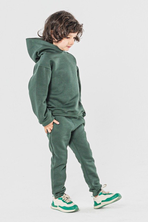 Producto - Conjunto de frisa con capucha verde