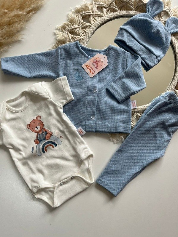 Producto - AJUAR 4 PIEZAS CELESTE - COD 687