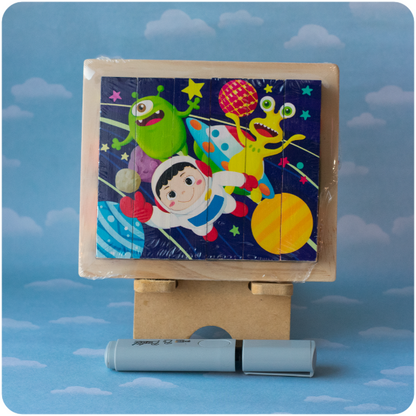 Producto - Rompecabeza 4 Caras en Bloques de Madera - Espacio