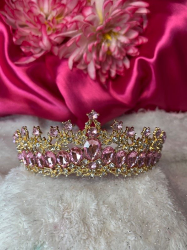 Producto - Corona grande dorada rosa