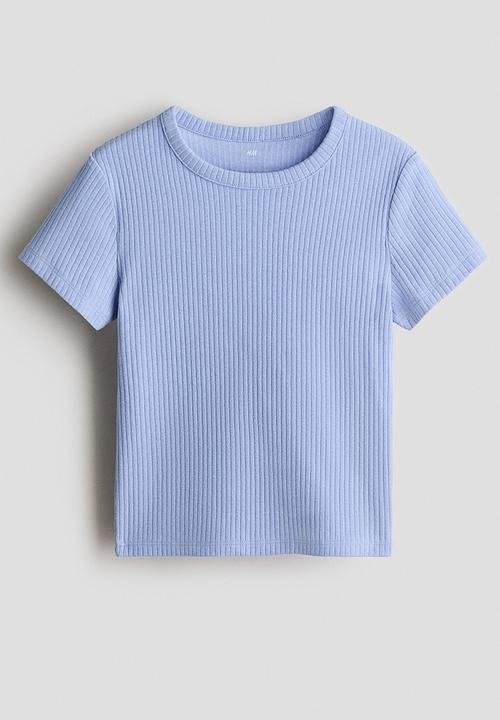 Producto - Remera HyM entallada corta celeste - 0