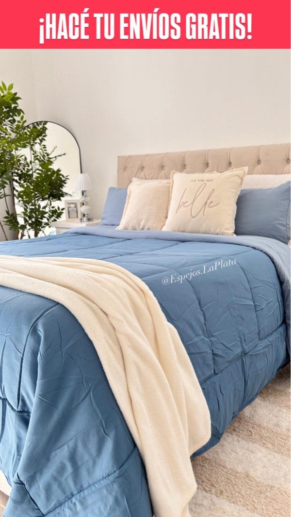 Producto - ENVÍO GRATIS - SIMÍL PLUMÓN REVERSIBLE 2 PLAZAS/ 2 1/2 Y QUEEN - AZUL