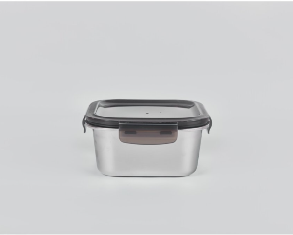 Producto - Tuper Lunchera Vianda APTO MICROONDAS Acero Inoxidable Hermético 18x18x9