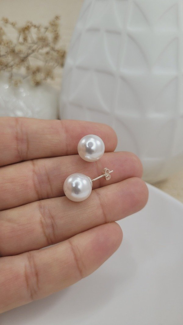 Producto - Aros de Plata Perla 12mm (AR221)