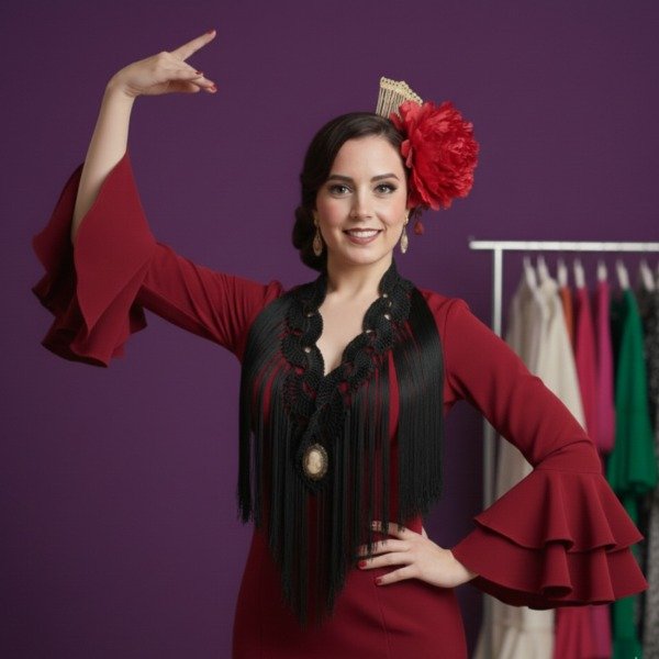 Producto - Tira De Flecos De Seda Para Escote Abanicos Negro