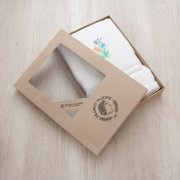 Producto - Juego toalla/toallón Bordado Tulipán Coral