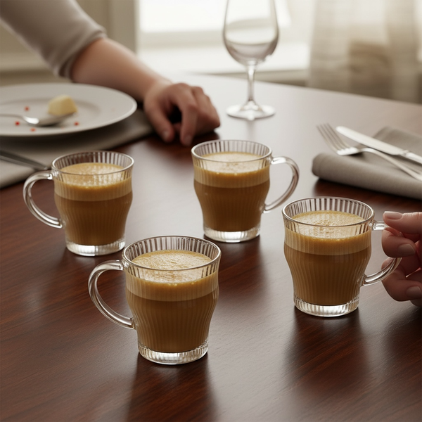 Producto - SET DE TAZAS LATTE MUG DE VIDRIO X4 310ML