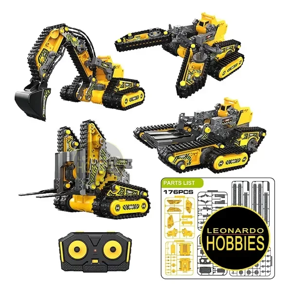 Producto - Set 4 en 1 (Amarillo) Vehículo p/Armar con Radio Control Batería HTC0SG01