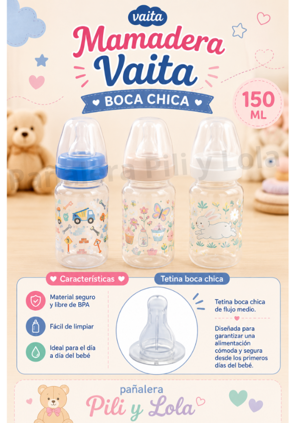 Producto - Mamadera Vaita Boca Chica 150ml - Consultar Modelo Disponib -