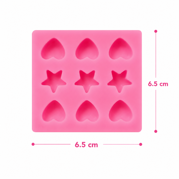 Producto - Molde silicona 6 corazon 3 estrella 2W5