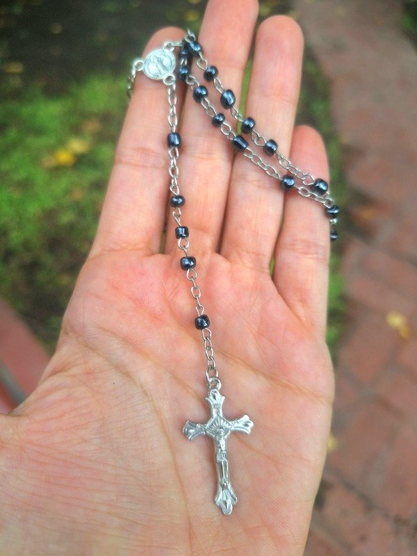 Producto - Rosario mostacillas negras - 0