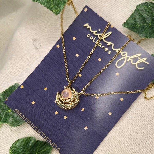 Producto - COLLARES COMPARTIDOS LUNAS IMANTADAS (ROSA SALMON)