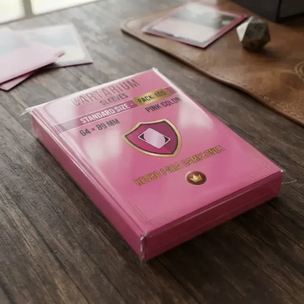 Producto - Sleeves Cartarium Standard 64x89 mm Rosa Commander Pack x100 - 1