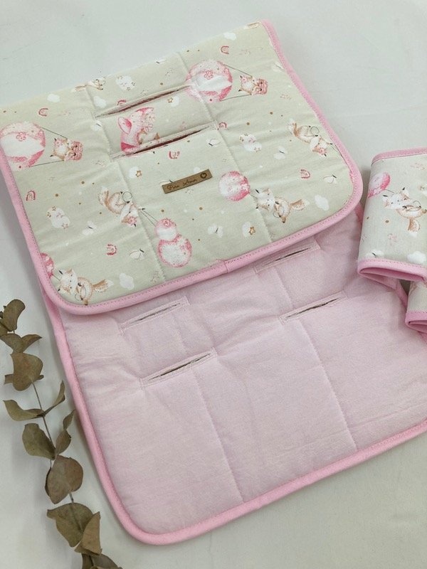 Producto - Colchoncito zorritas rosa y natural