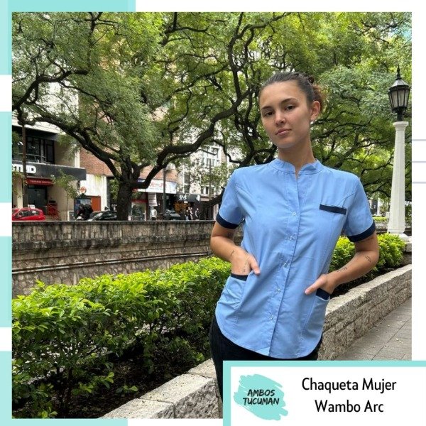 Producto - Chaqueta Wambo Celeste detalle Azul Arciel