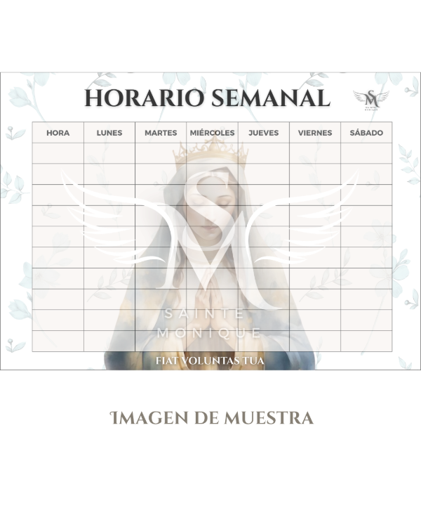 Producto - Horario semanal DIGITAL - Fiat voluntas tua