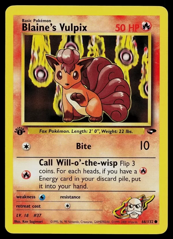 Producto - Pokemon Argentina - Blaine's Vulpix Gym Challenge 66/132 Common 1st Edition