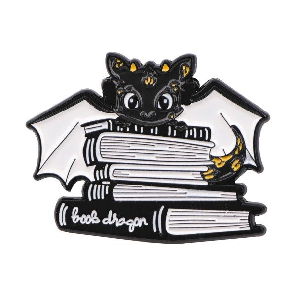 Producto - Pin Bookish - Dragón bebé con libros