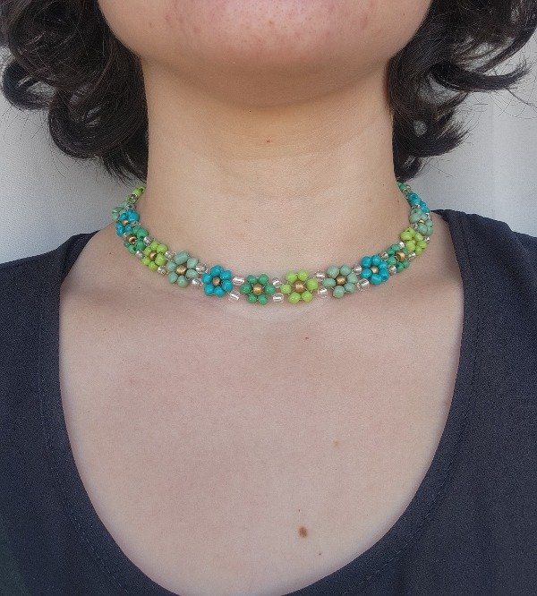 Producto - Collar flower verde