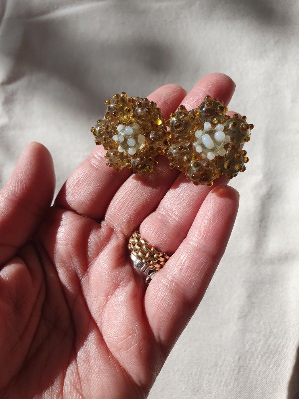 Producto - Aros Clips Clusters Cristal Murano a Pintitas - 6