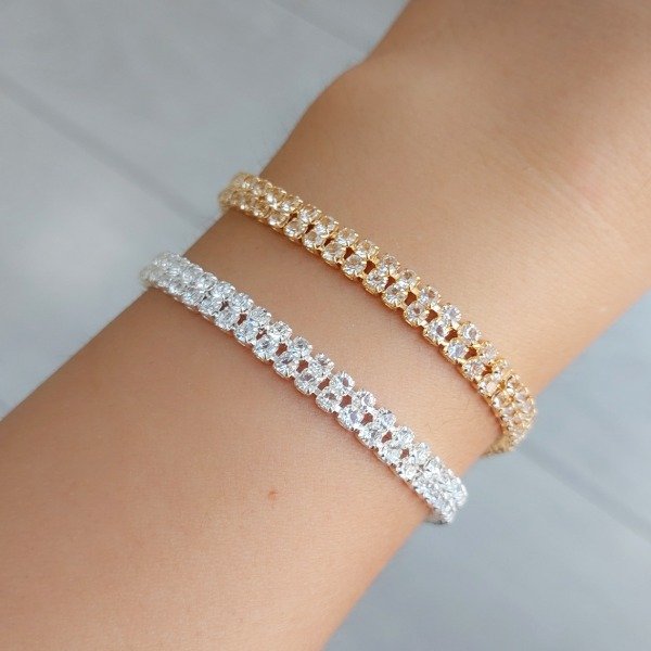 Producto - Pulsera cinta doble cubics