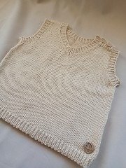 Producto - Chaleco tejido en lana hipoalergénica clásico. 6 - 12 meses