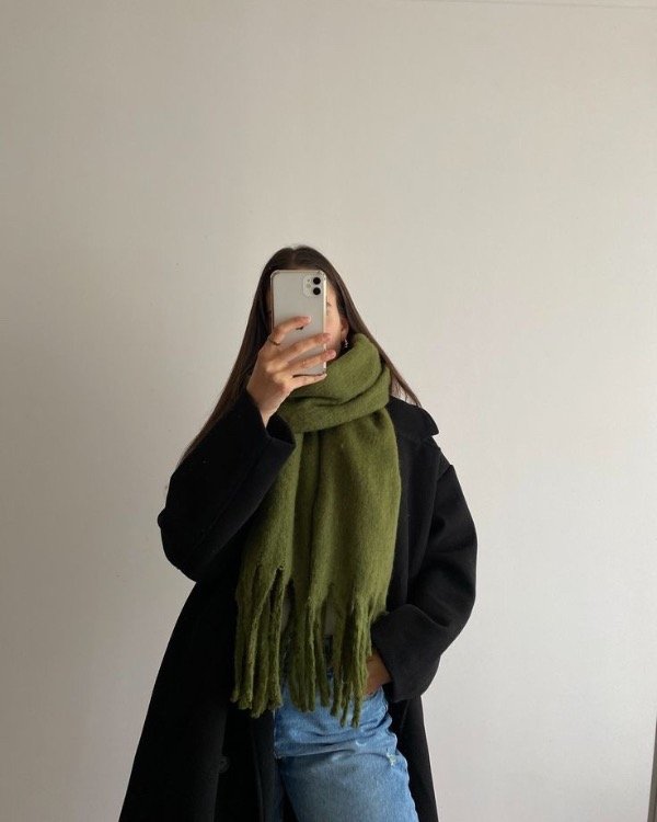 Producto - Mantón nube oliva