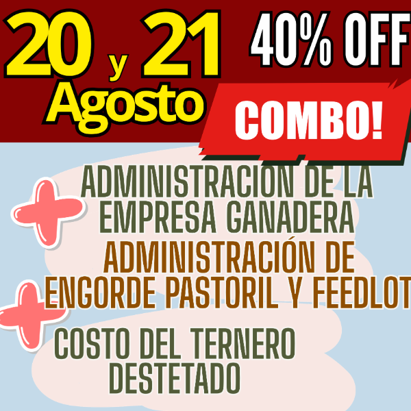 Producto - COMBO 3 CURSOS:Gestión Ganadera + Costo del Ternero + Engorde Pastoril y Feedlot
