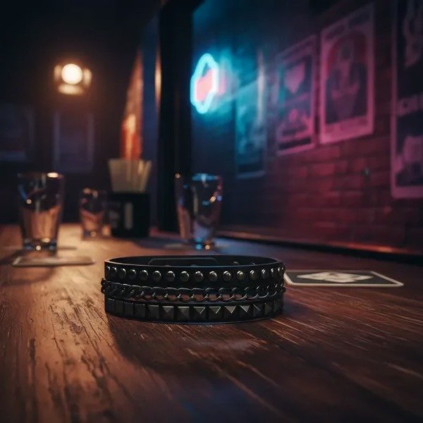 Producto - Pulsera Tachas Muñequera con Cadenas - 2