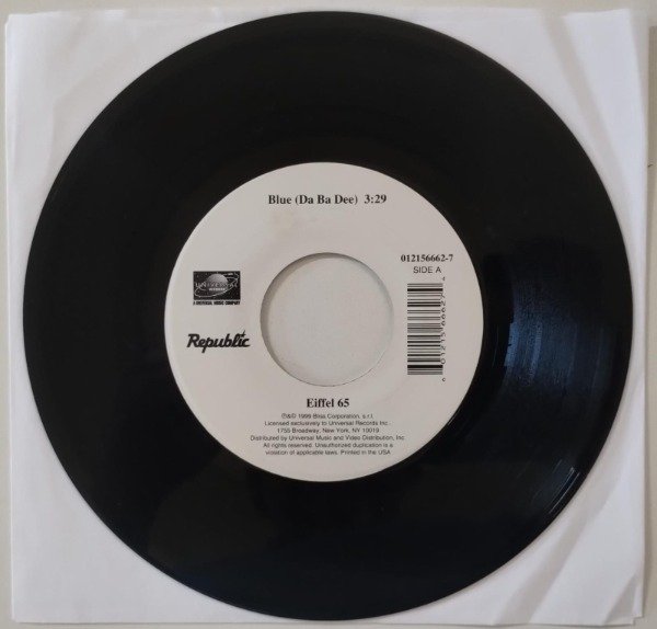 Producto - EIFFEL 65 Blue (Da Ba Dee) Disco Simple 7 USA 1999