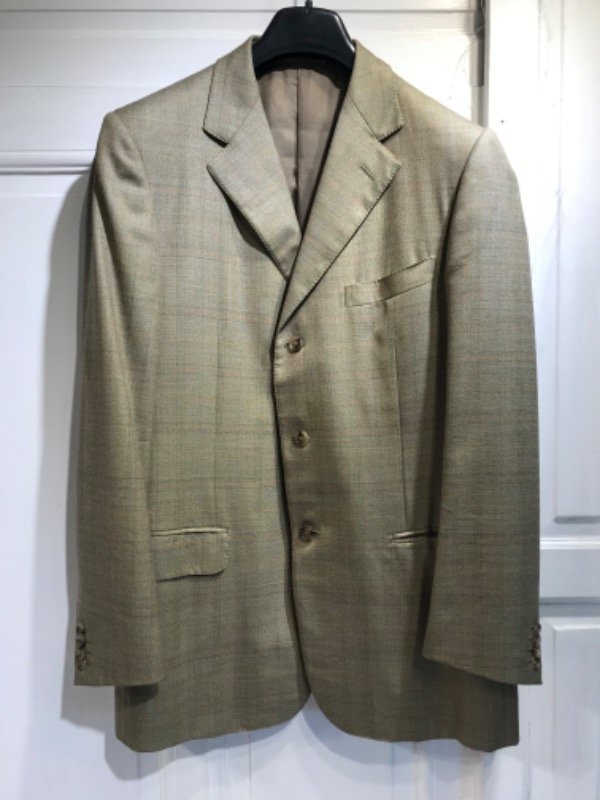 Producto - Saco ERMENEGILDO ZEGNA cuadrille verde/lineas - Talle XL- PRECIO:130x