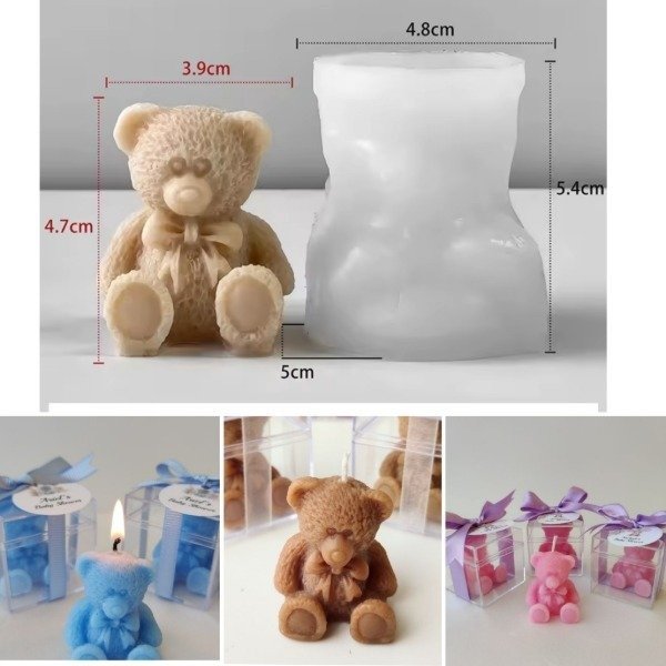 Producto - Molde de silicona osito con moño - 1