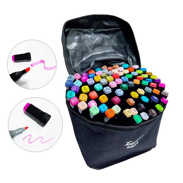 Producto - 80 Marcadores Doble Punta en Estuche