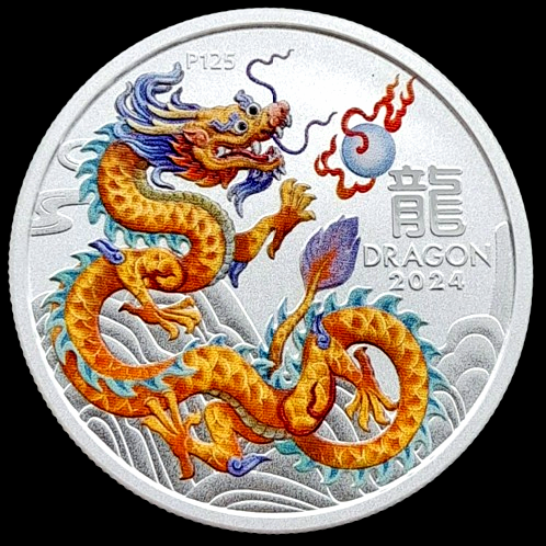 Producto - Australia 50 Cents 2024 Plata 999 Dragón Dorado (200.000) Certificado PROOF
