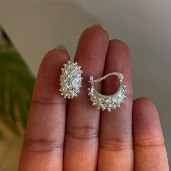 Producto - Argollas canastitas con puntitos (cod. 994)