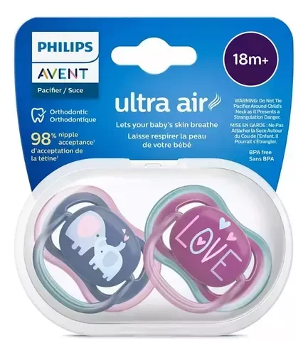 Producto - Chupetes UltraAir Avent 18m+ x2