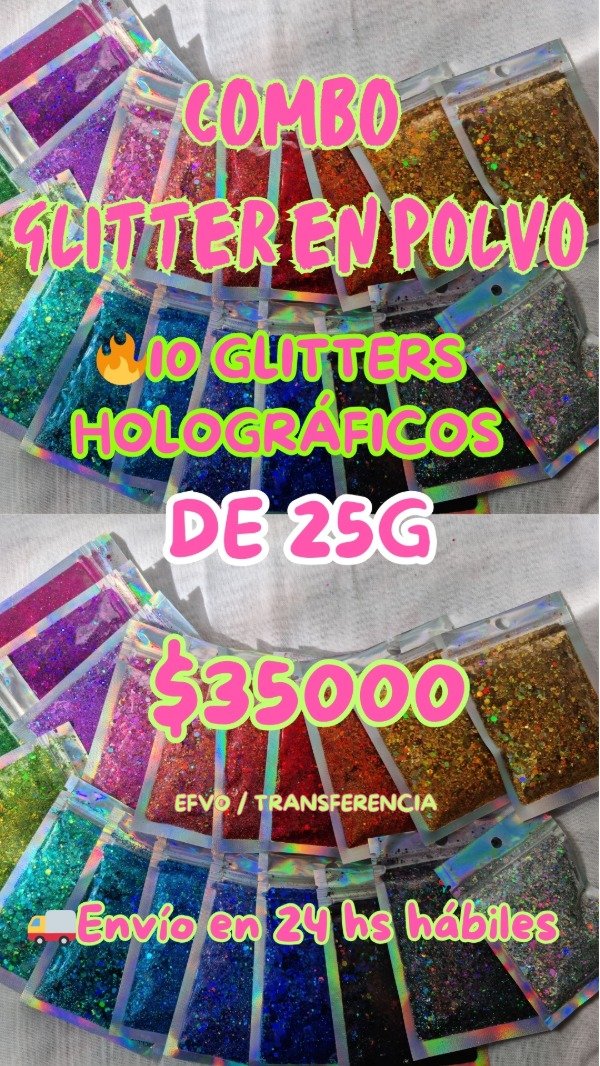 Producto - COMBO GLITTER HOLOGRÁFICOS x25g