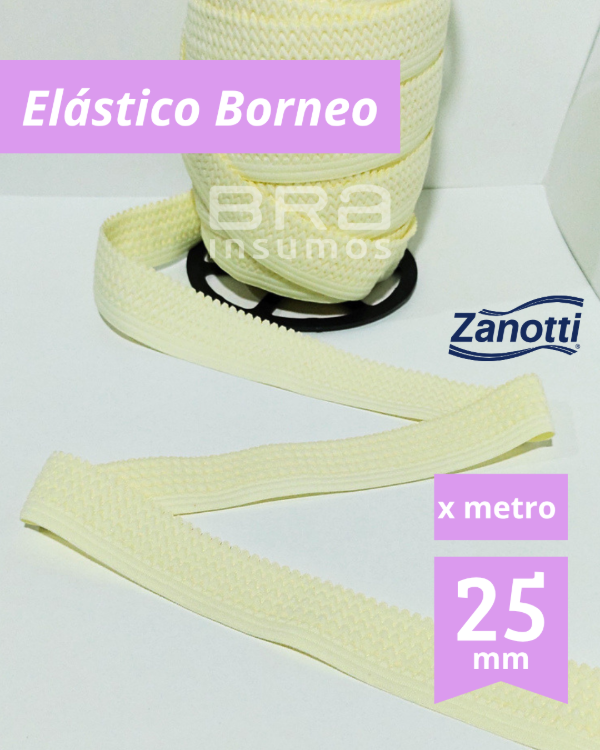 Producto - Cintura / Bajobusto Borneo 25 mm - Hueso (x metro)