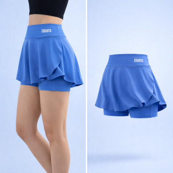 Producto - Pollera con Short Cibarta deportiva Turquesa alto rendimiento