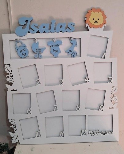 Producto - Portaretratos Cuadro 12 Meses Decorado Fibrofacil - 1